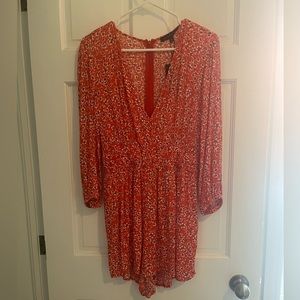 NWT Orange Floral Romper